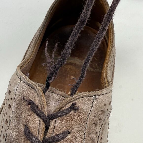 Allen Edmonds Shannon Drive Derby Shoes Mens 11 Tan Beige Leather Brogue Wingtip - Picture 13 of 16